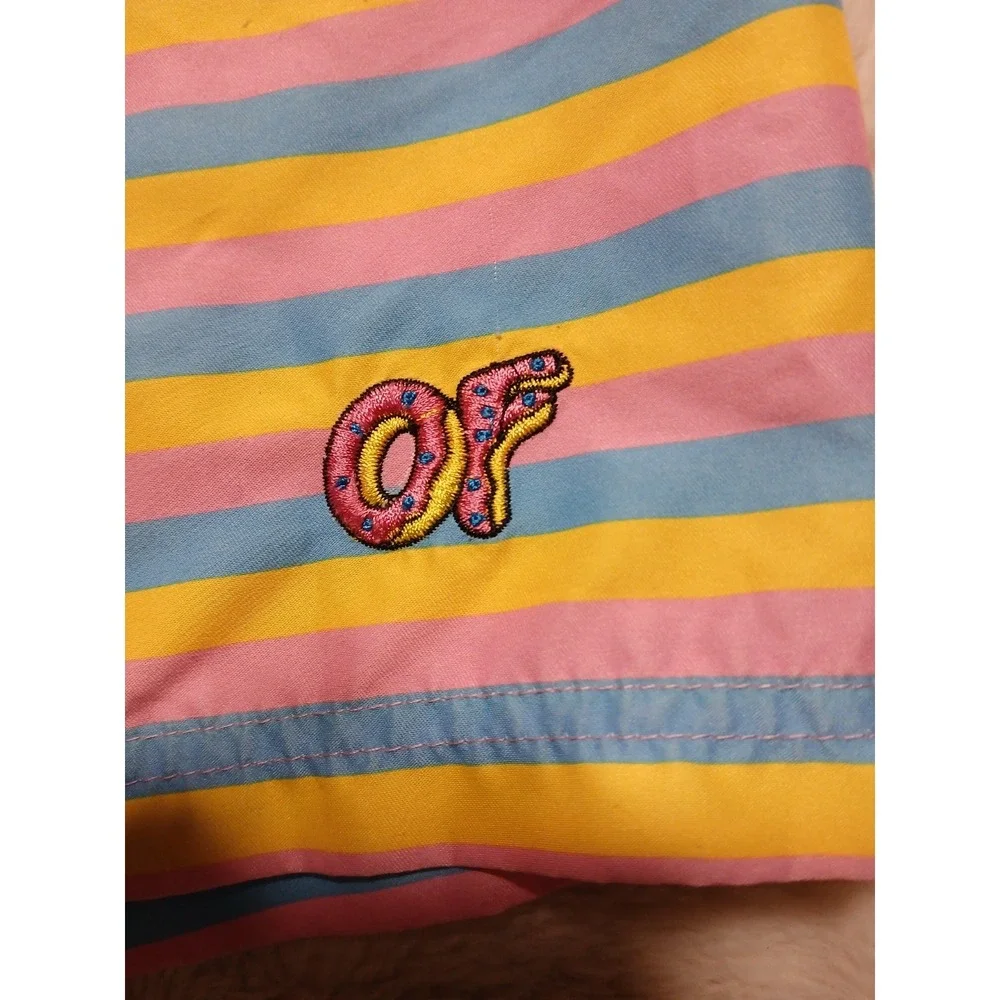 OFWGKTA  Odd Future Board Shorts Swim Trunks Mens‎ Striped Donut Skate L